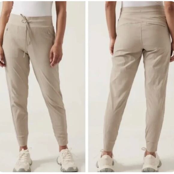 ATHLETA TREKKIE NORTH JOGGER YOGA PILATES ATHLEISURE OATMEAL 3X 26 - Picture 2 of 11
